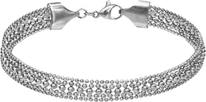 Actual product image Star Piercing Bracelet silver five single ball chains mixed (19 cm, Surgical steel 316L, without brass)