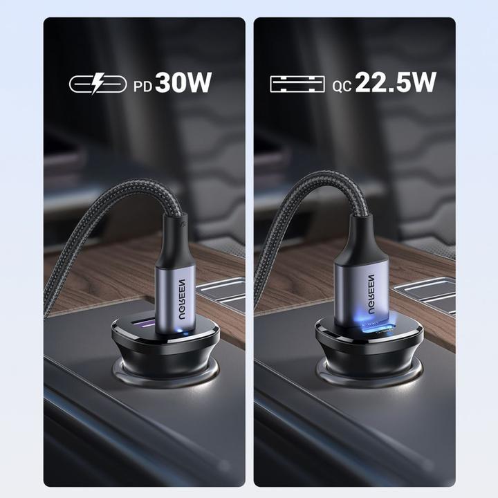 Produktbild Ugreen EC305 25845 car charger USB-C USB-A 30W - black
