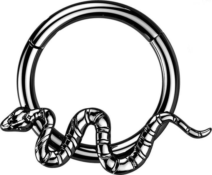 Produktbild Star Piercing Micro Segmentring klappbar schwarz Schlange (ohne Messing, Titan G23)