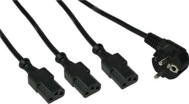 Immagine prodotto InLine Cavo di distribuzione, 1x SchuKo a 3x presa IEC (3 m)