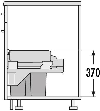 Produktbild Hailo Abfallsammler 3610681 Cargo-Soft Mülleimer 3fach Einbau Abfalleimer Auszug 30L Hellgrau (40 l)