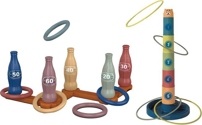Actual product image Ring toss game and stacking tower 2in1