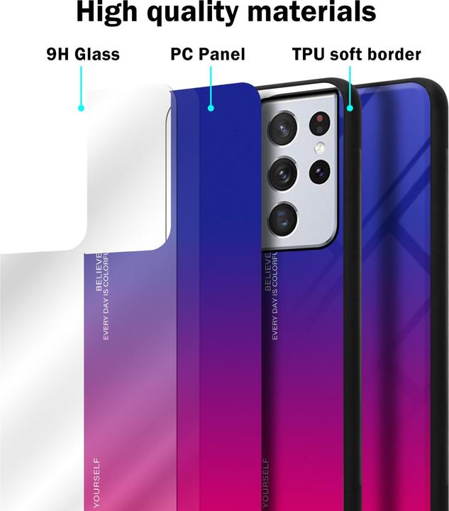 Image du produit Cadorabo TPU 2 couleurs Housse en verre (Samsung Galaxy S22 Ultra)