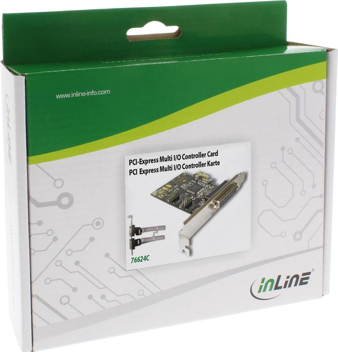 Actual product image InLine Interface card 1x 25-pin parallel + 2x 9-pin serial PCIe PCI-Express Moschip MCS9901CV-CC