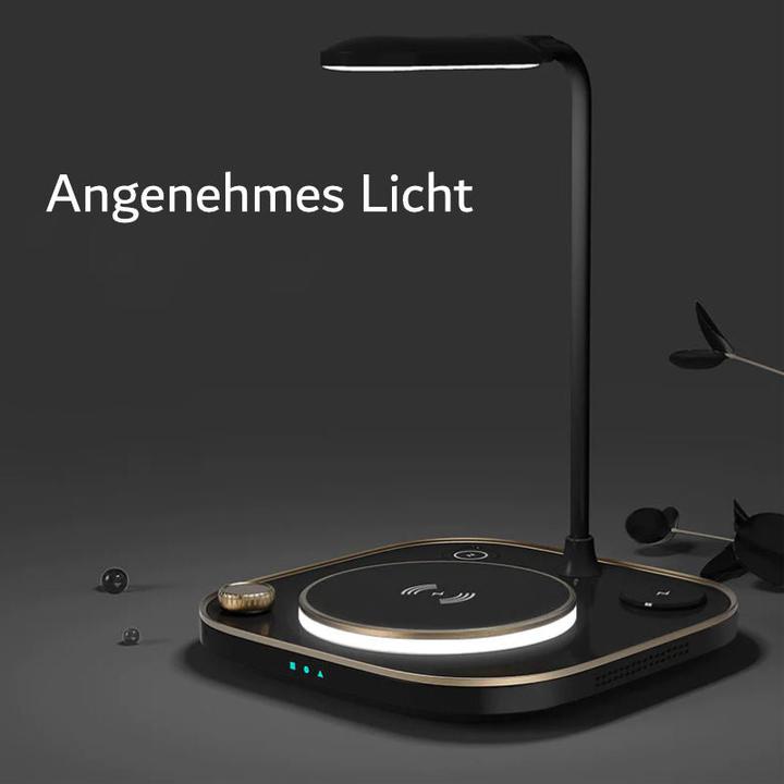 Image du produit Hermex Lampe de bureau 4 en 1 Chargeur rapide pour smartphone Smartwatch Écouteurs (15 W)