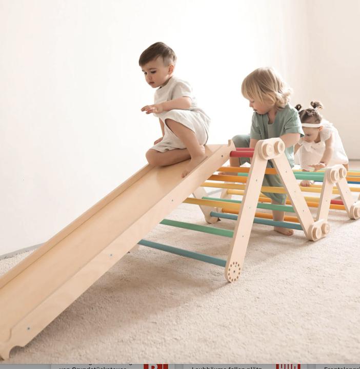 Actual product image Montessori Maxi climbing frame - Set XXL with slide- Hell ® by Busy Kids