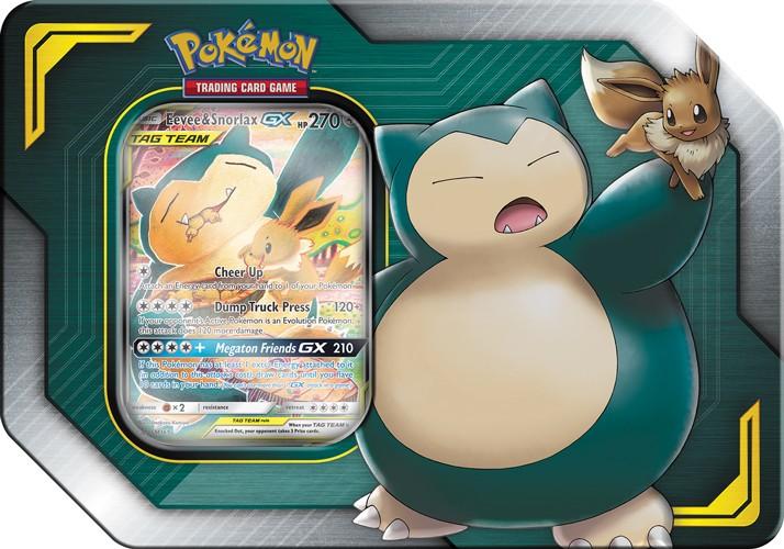 Produktbild Pokémon Tag Team Eevee & Relaxo GX Tin (Englisch)