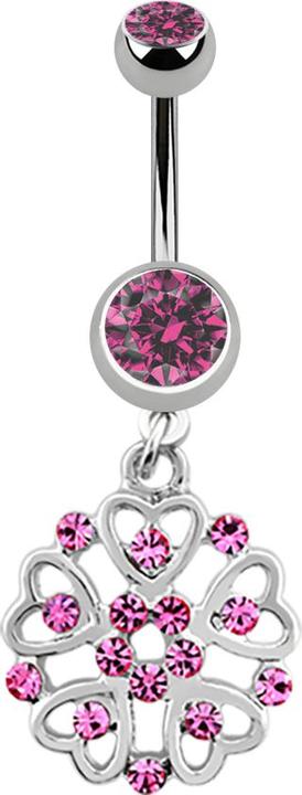 Immagine prodotto Star Piercing Banana in argento con ciondolo cuore fiore rosa (Titanio G23, senza ottone)