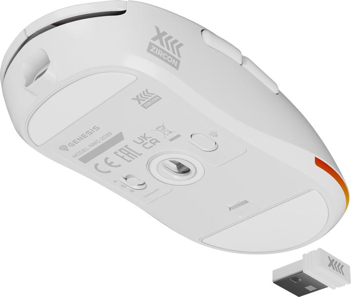 Produktbild Genesis Mysz Mysz Dla Graczy Zircon Xiii Custom Bezprzewodowa 26000dpi Biała Gamingowa (Kabelgebunden)
