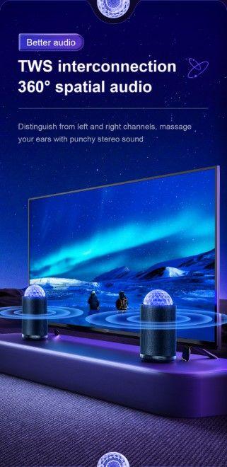 Actual product image Joyroom Maya Series RGB 8W Bluetooth Speaker - Black (4 h, USB power delivery)