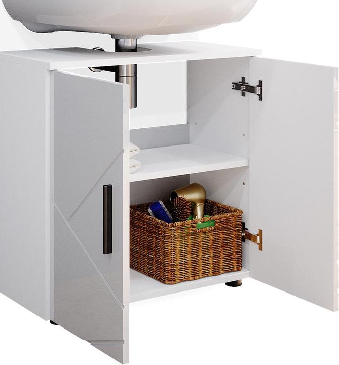 Actual product image Vichy Bathroom furniture set Irma, White High Gloss/White, 2 parts, with tall unit