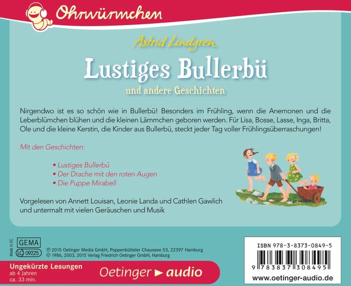 Immagine prodotto Divertente Bullerbü e altri G (Frank Gustavo, Cathlen Gawlich, Kay Poppe, Astrid Lindgren, Senta Kapoun, Leonie Landa, Silke von Hacht, Charles Kurt Peters, Angelo Reatrino, Annette Berger, Tedesco)