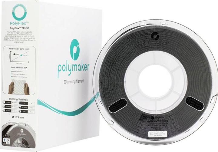 Produktbild Polymaker PolyFlex TPU95 (TPU, 1.75 mm, 750 g, Schwarz)