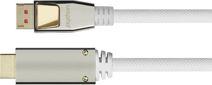 Produktbild Python PYT M0221 DP 1.4 auf HDMI 2.0 A Stecker, Nylon, 4K@60Hz, 1 m, weiss (1 m, DisplayPort)