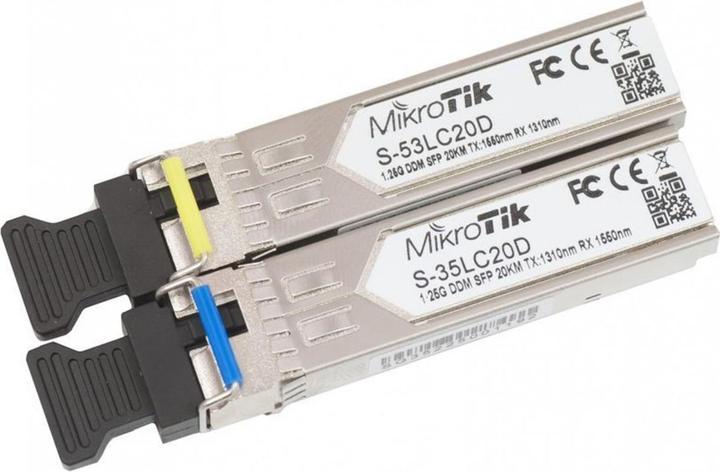 Actual product image MikroTik S-3553LC20D. Data transfer rate (maximum): 1250 Mbit/s, Interface: SFP, Optical cable connector