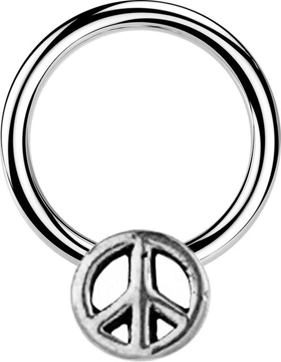 Actual product image Star Piercing Micro Closure Ring silver Peace silver (Brass, Surgical steel 316L)