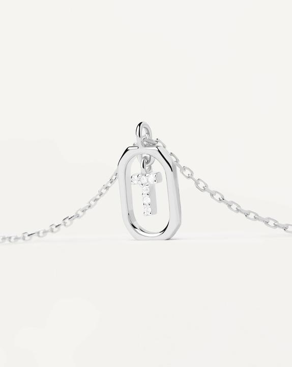 Produktbild Pd Paola PDPAOLA - PÅ¯vabnÃ½ stÅ™Ã­brnÃ½ nÃ¡hrdelnÃ­k pÃ­smeno "T" LETTERS CO02-531-U (Å™etÃ­zek. pÅ™Ã­vÄ›sek (925er Silber, 50 cm)