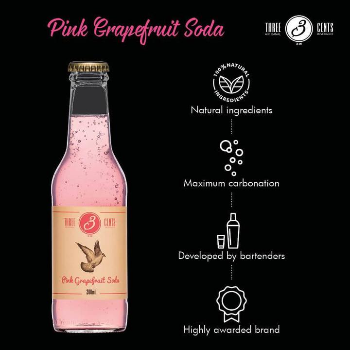 Immagine prodotto Three Cents Soda al pompelmo rosa (6 x 20 cl)