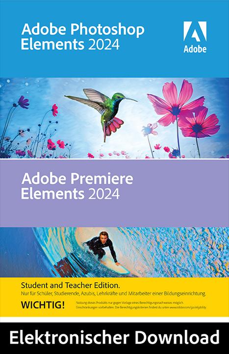 Produktbild Adobe Photoshop & Premiere Elements 2024 Student and Teacher Edition Mac Download Code (1 User, unbegrenzt)