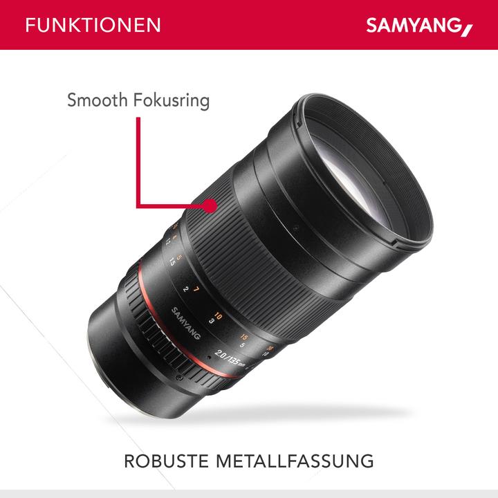 Actual product image Samyang 135mm f/2-22 ED UMC, Fujifilm XF (Fujifilm Fujinon XF, full size)