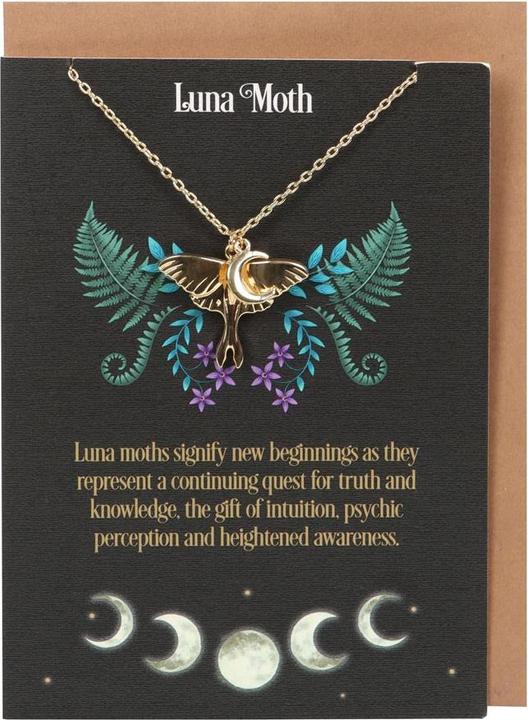 Actual product image Something Different Luna Moth Necklace & Card (100% synthetic material)