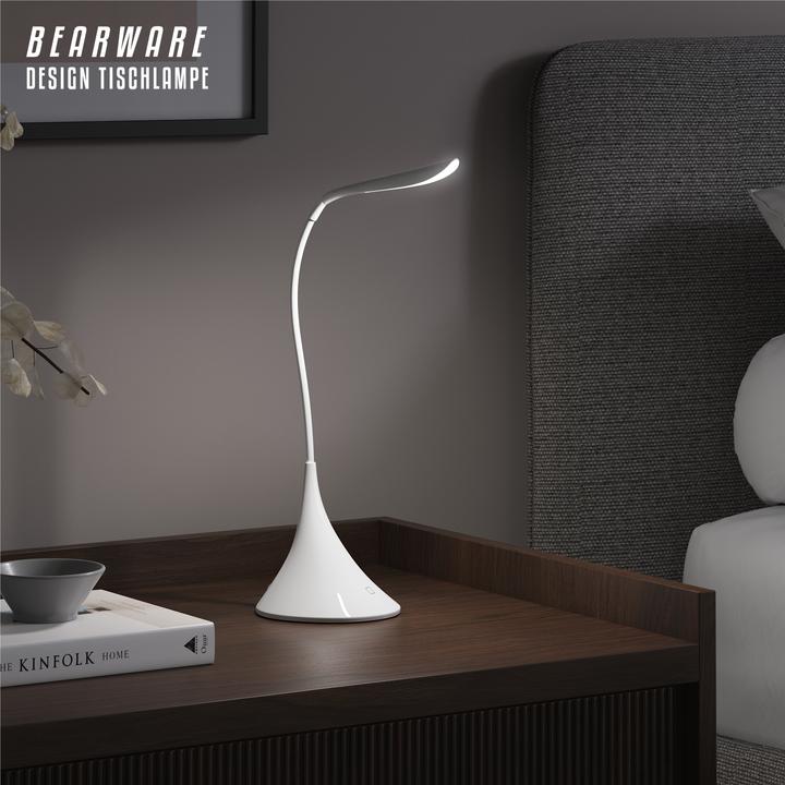 Image du produit CSL Schreibtischlampe LED Tischlampe, flexibler Schwanenhals, Leselampe mit USB oder Batteriebetrieb (160 lm)