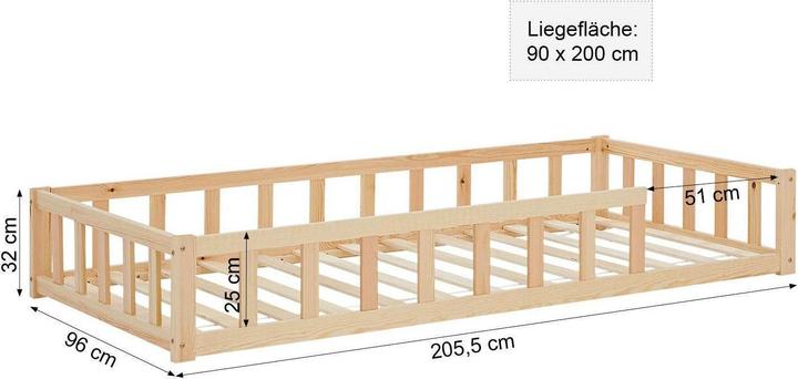 Produktbild Juskys Kinderbett mit Matratze & Lattenrost (90 x 200 cm)