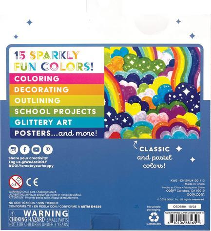 Label énergétique Ooly Marqueur à paillettes arc-en-ciel (Multicolore, 15 x)