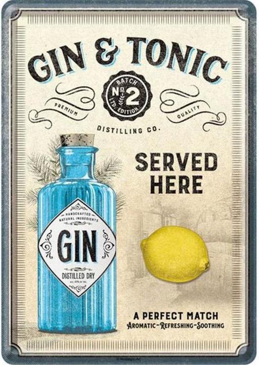 Actual product image Nostalgic-Art Merchandising Postcard Gin & Tonic 14 x 10 cm (1 pcs.)