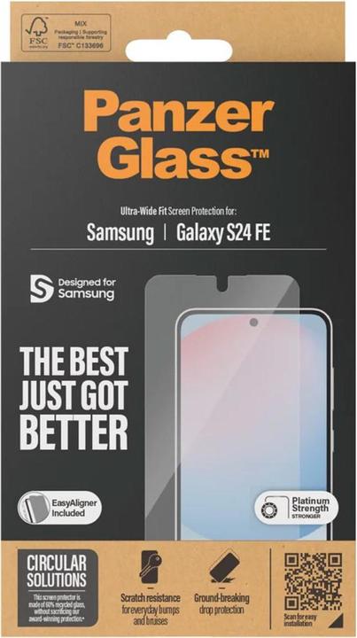 Productafbeelding PanzerGlass Ultrabrede pasvorm (1 Stuk, Samsung Galaxy S24 FE)