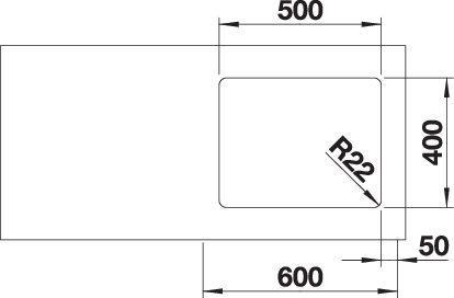 Produktbild Blanco Andano 500-U (Unterbauspüle, 44 cm, 54 cm)