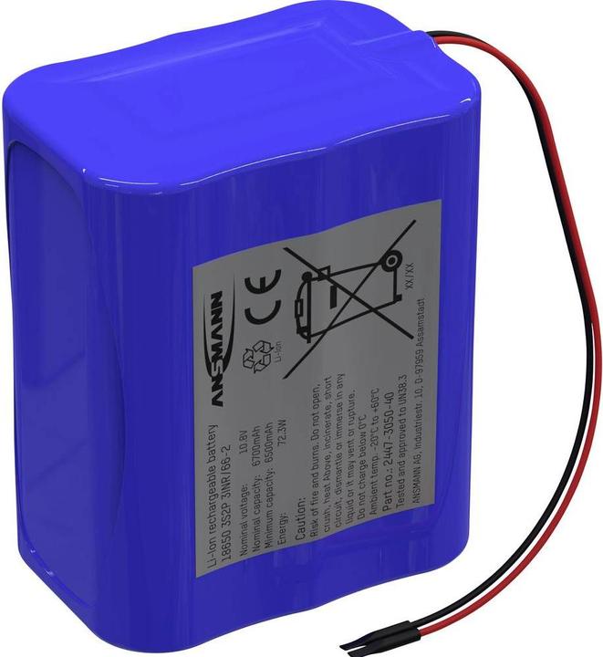 Actual product image Ansmann 3S2P Akkupack 8x 18650 Kabel Li-Ion 10.8 V 5100 mAh (1 pcs., 18650, 5100 mAh)