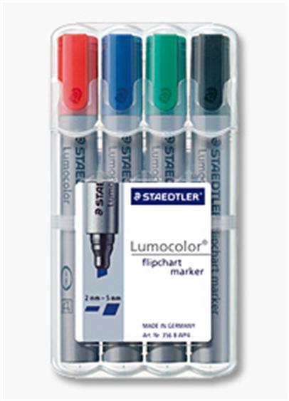 Produktbild Staedtler Flipchartmarker Lumocolor 4St Box (Grau, 5 mm, 4 x)