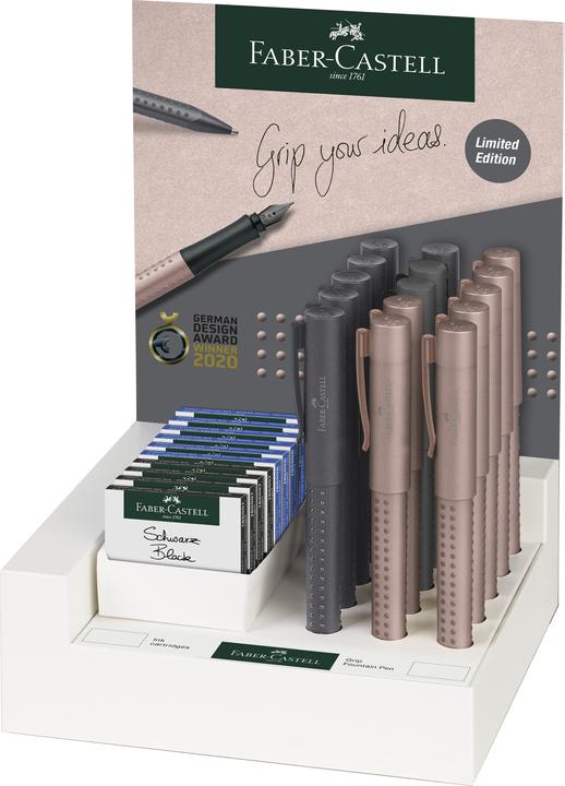 Produktbild Faber-Castell Fllhalter GRIP Edition, im Display (Anthrazit, All Black, Rosk, 15 x)