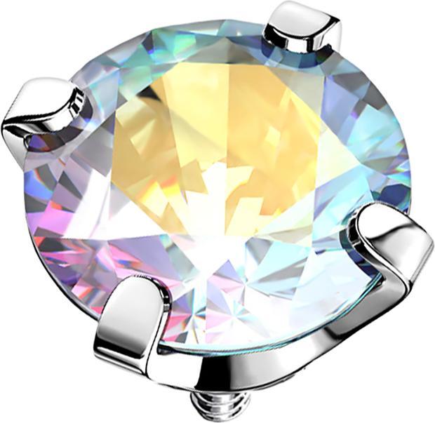 Produktbild Star Piercing Dermal Anchor silber Kristall multicolor gefasst (ohne Messing, Chirurgenstahl 316L)