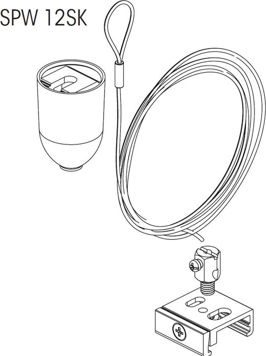 Actual product image Molto Luce Global Trac suspension set clamp + canopy + loop SPW12SK-1/5M grey