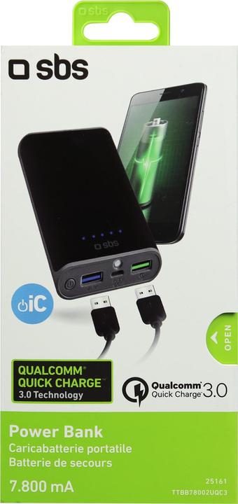 Actual product image SBS Portable charger with flashlight, 7800 mA (7800 mAh)