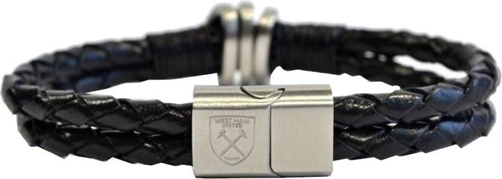 West Ham United FC Geflochten Armband (20% Edelstahl, 80% Leder)