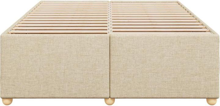 Produktbild VidaXL Bettgestell Bett Doppelbett Polsterbett Lattenrost Creme 140x190cm Stoff (140 x 190 cm)