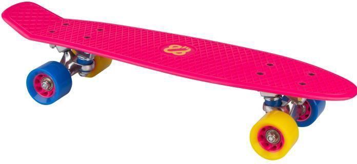 Actual product image Sko Plastic skateboard NIJDAM PUNKY POWER N30BA05 Fuchsia/Yellow/Blue (5.91")