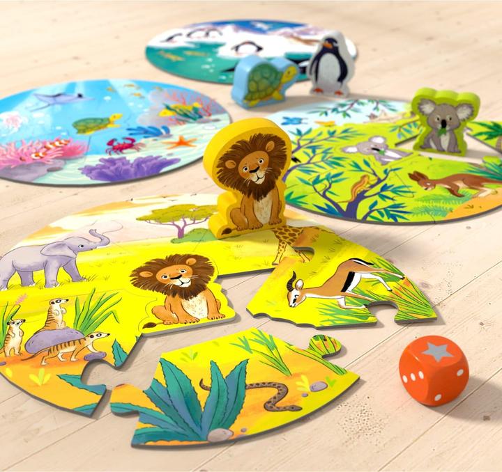 Actual product image Haba Game meets puzzle - Where do lions & co. live? (German)