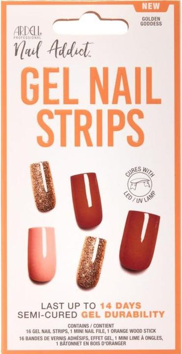 Ardell Nail Addict Gel Nail Strips Golden Goddess 16 Stk (Rot, Beige, Gold)