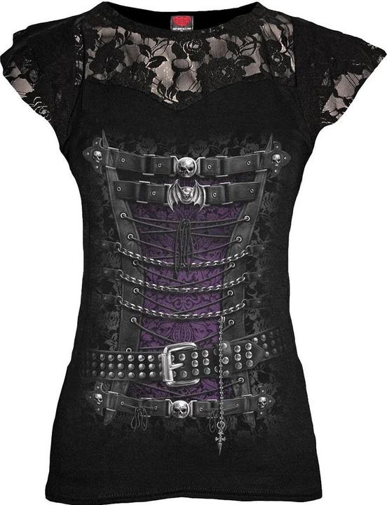 Spiral Waisted Corset Oberteil Kurze Ärmel
