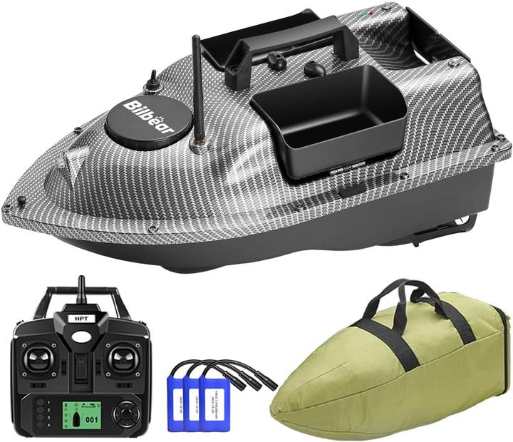 Produktbild Bilbear RC Futterboot fürs Karpfenangeln – mit GPS & 3 Futtertrichtern