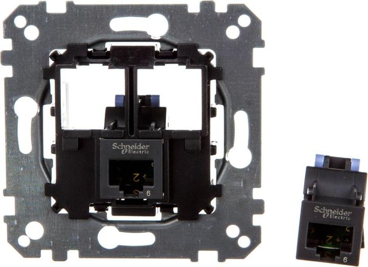 Actual product image Schneider Electric Merten double computer socket outlet RJ45 Cat.6 UTP (MTN4576-0002)
