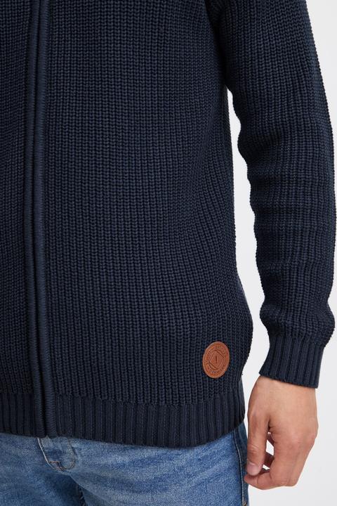 Actual product image Solid Xenos Men's Cardigan Chunky Knit Jacket With Funnel Neck Made Of 100% Cotton (XL)