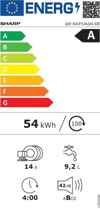 Energy Label Sharp QW-NA3YU42AI-EN