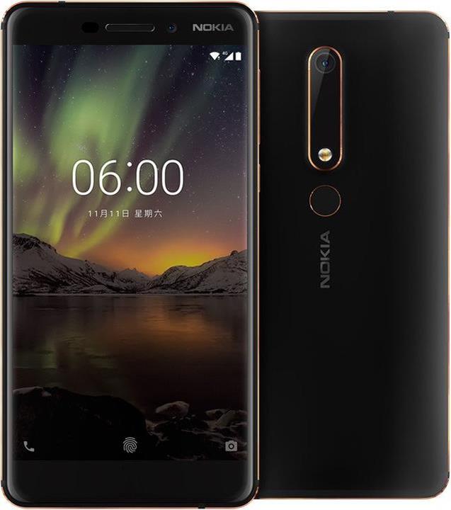 Actual product image Nokia 6.1 (2018) (32 GB, Black copper, 5.50", Hybrid Dual SIM, 16 Mpx, 4G)