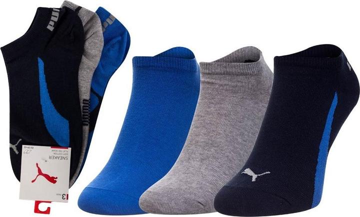 Puma Damen Herren Lifestyle Sneaker Socken 12 Paar, Grösse:35-38, Artikel:-003 navy / grey / strong b (3er Pack, 35 - 38)