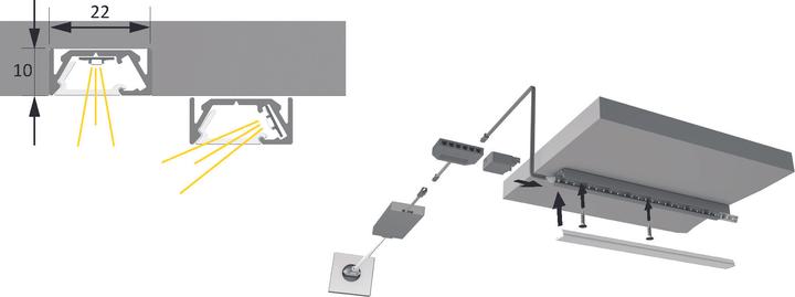 Produktbild Halemeier LED Ein-/Anbauprofile ChannelLine G1 mit Lichtblende